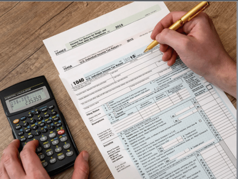 person completing federal tax form